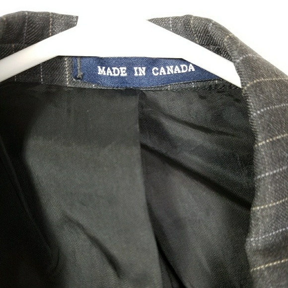 Chaps mens suit size 41R 100% wool dark gray - Picture 6 of 6